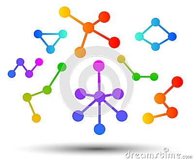 Set of molecules, atom, hi tech - vector Stock Photo